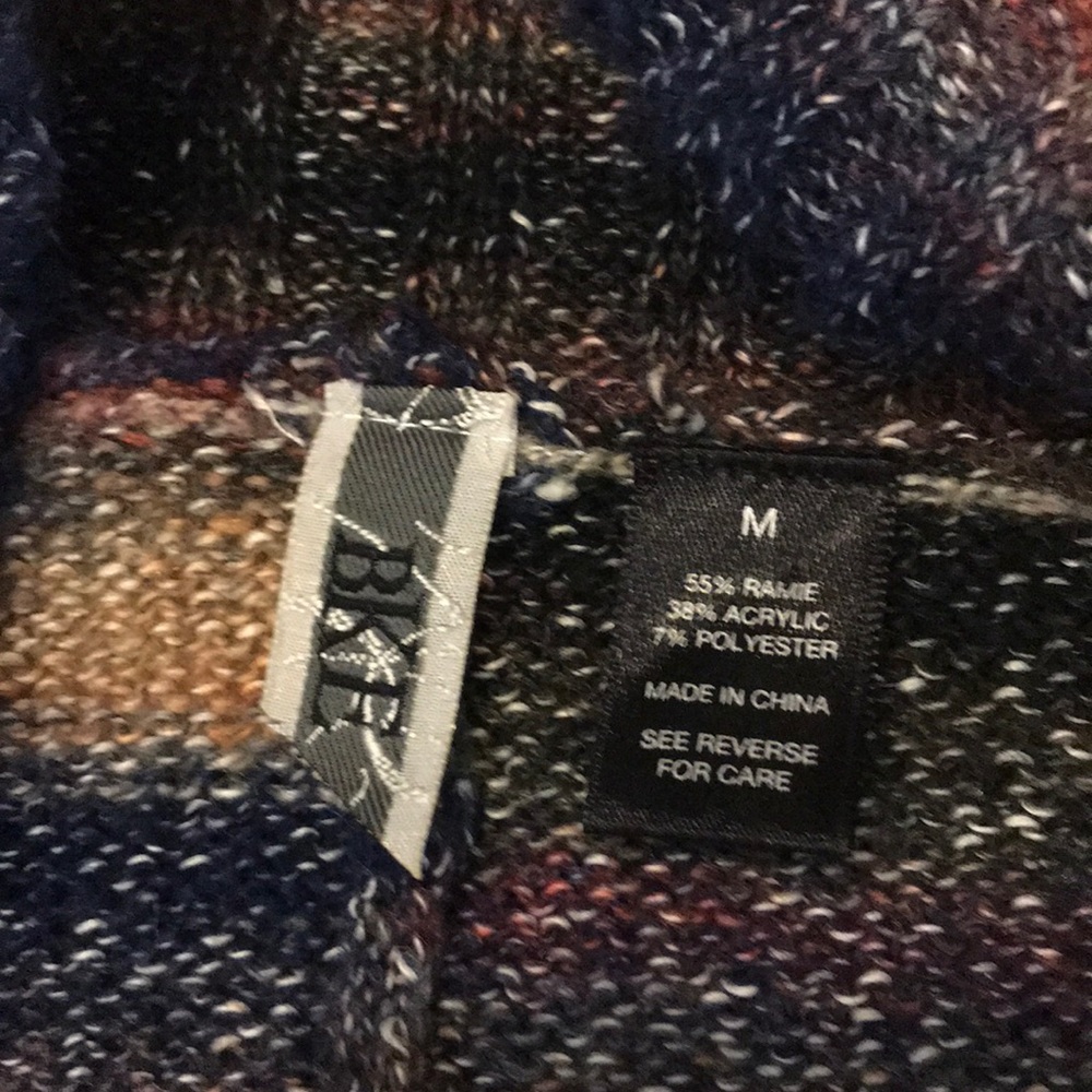 Bke sweater cardigan 3/4 sleeve multi color Sz M - Picture 5 of 6